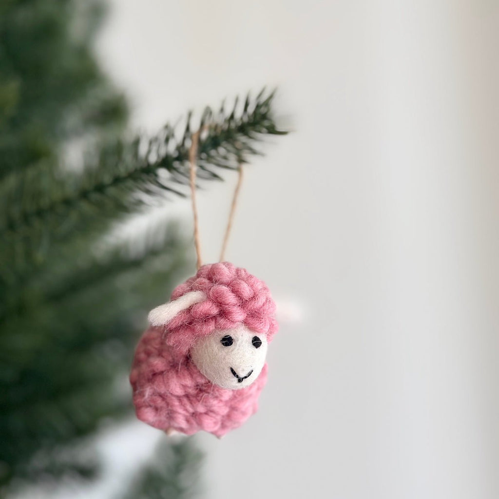 Felt Mini Fluffy Sheep Ornament Set of 6 - Pastel Tone - Che Cose Belle