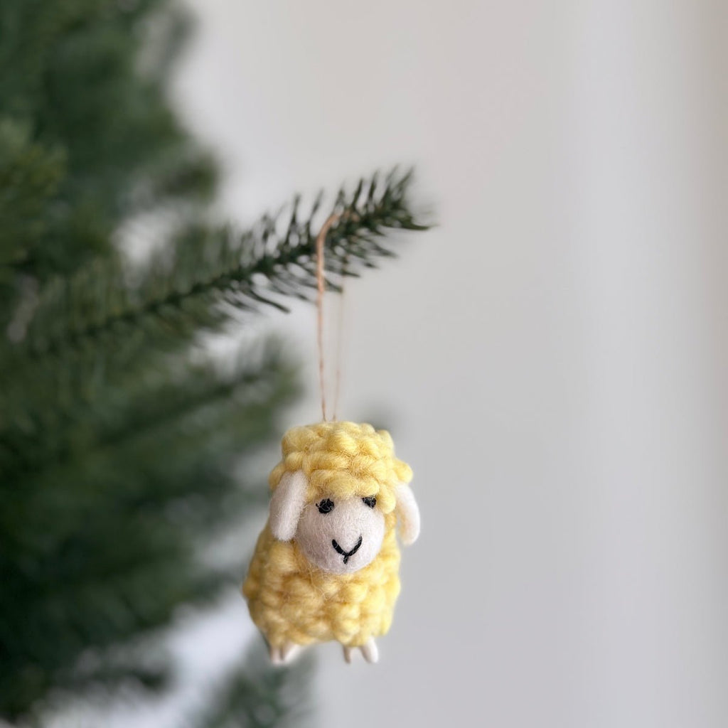 Felt Mini Fluffy Sheep Ornament Set of 6 - Pastel Tone - Che Cose Belle