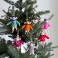 Felt Mouse in Sweater – Set of 7 Christmas Ornaments - Che Cose Belle