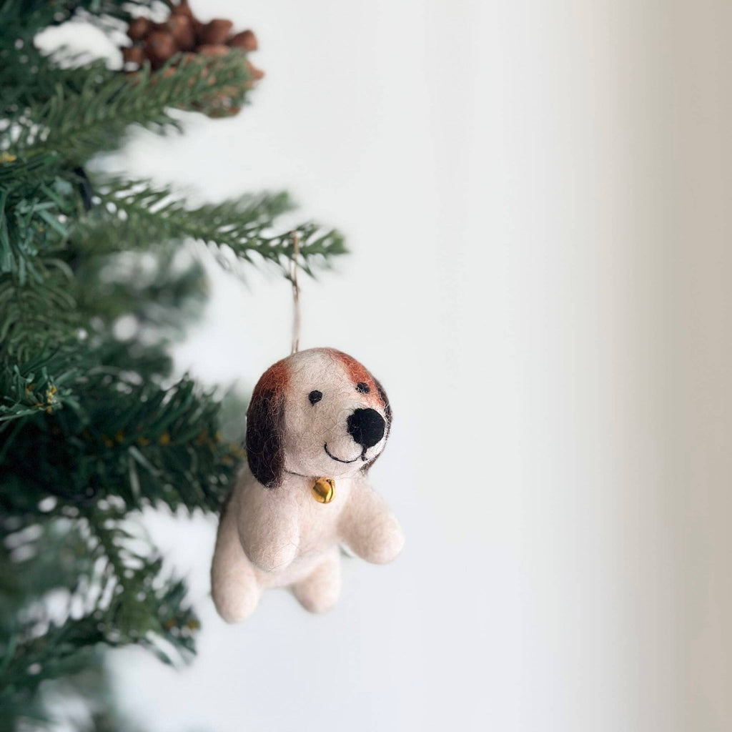 Felt Ornament - Beagle with Bell - Che Cose Belle