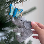 Felt Ornament - Elephant with Butterfly - Che Cose Belle
