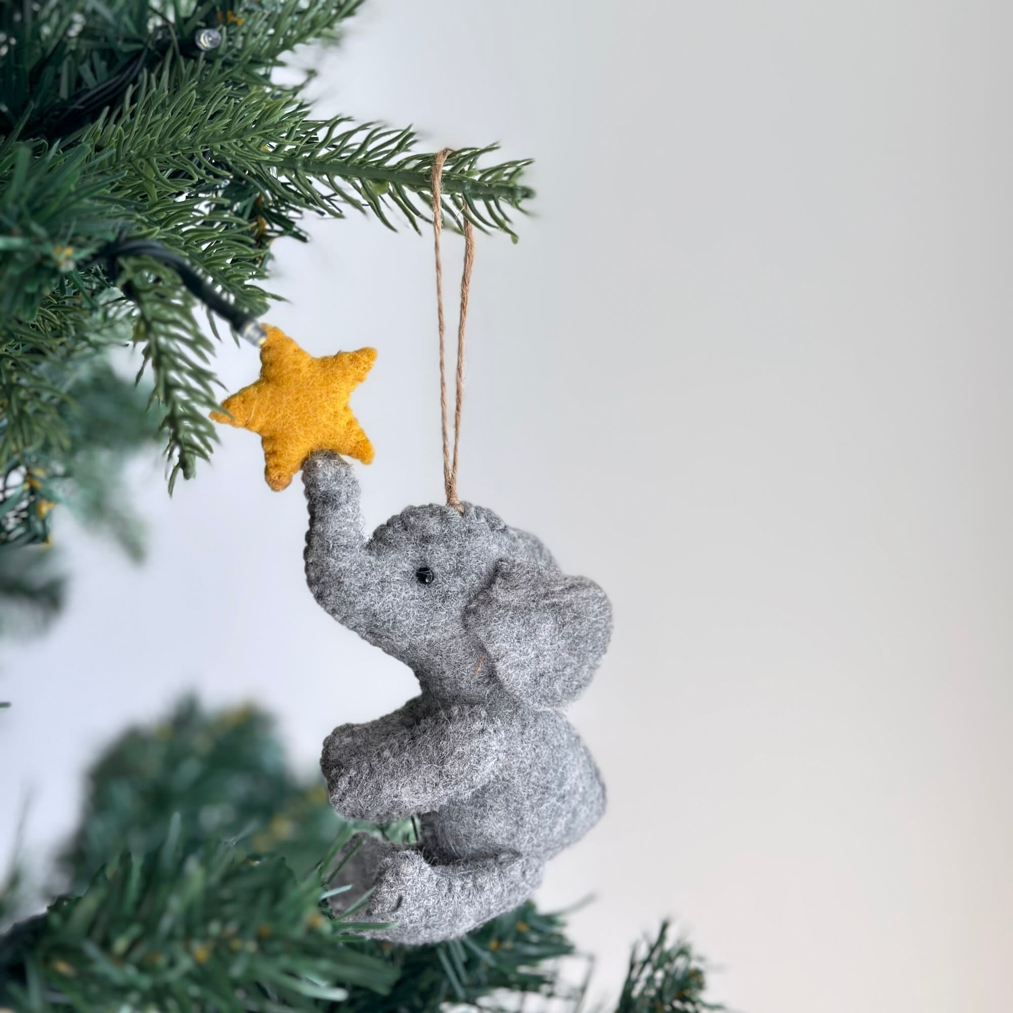 Felt Ornament - Elephant with Star - Che Cose Belle