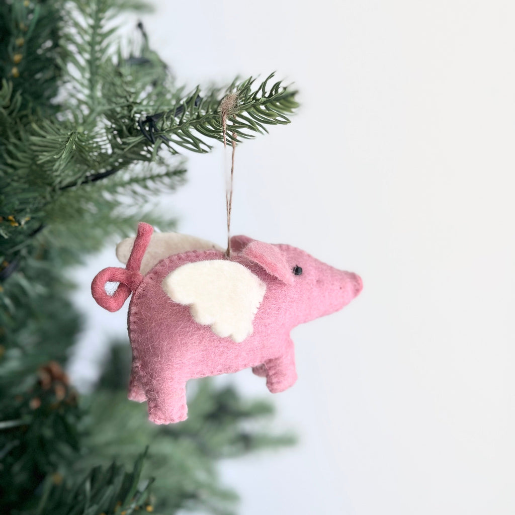 Felt Ornament - Flying Pig - Che Cose Belle