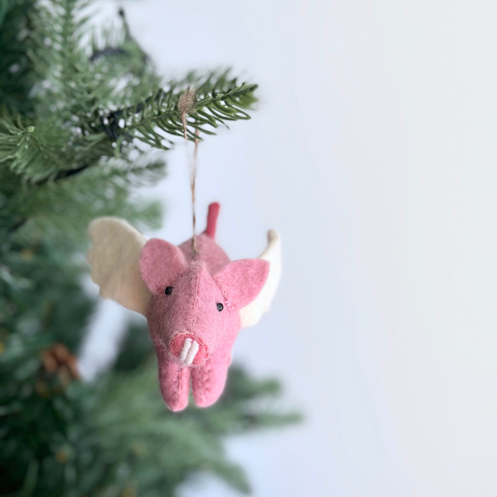 Felt Ornament - Flying Pig - Che Cose Belle