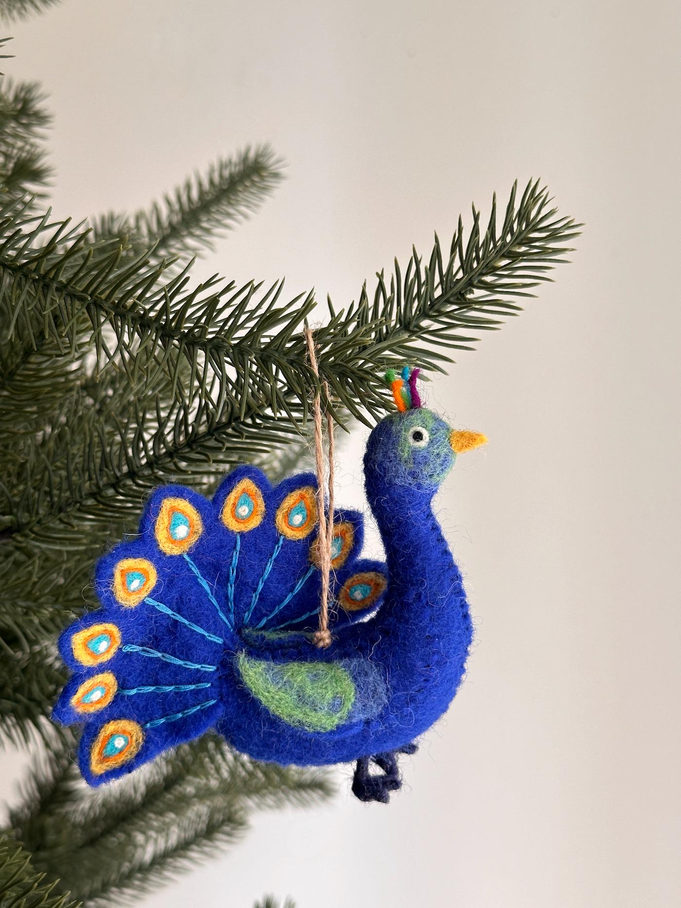 Felt Peacock Ornament - Che Cose Belle
