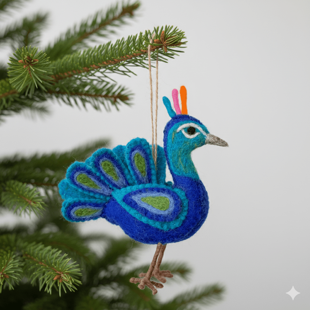 Felt Peacock Ornament - Che Cose Belle