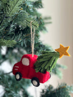 Felt Pickup Truck with Christmas Tree Ornament - Che Cose Belle