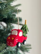 Felt Pickup Truck with Christmas Tree Ornament - Che Cose Belle