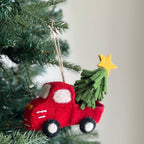 Felt Pickup Truck with Christmas Tree Ornament - Che Cose Belle