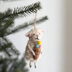 Felt Sheep with Ice Cream Ornament - Che Cose Belle