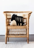Felted Wool Zebra Throw Pillow - Che Cose Belle