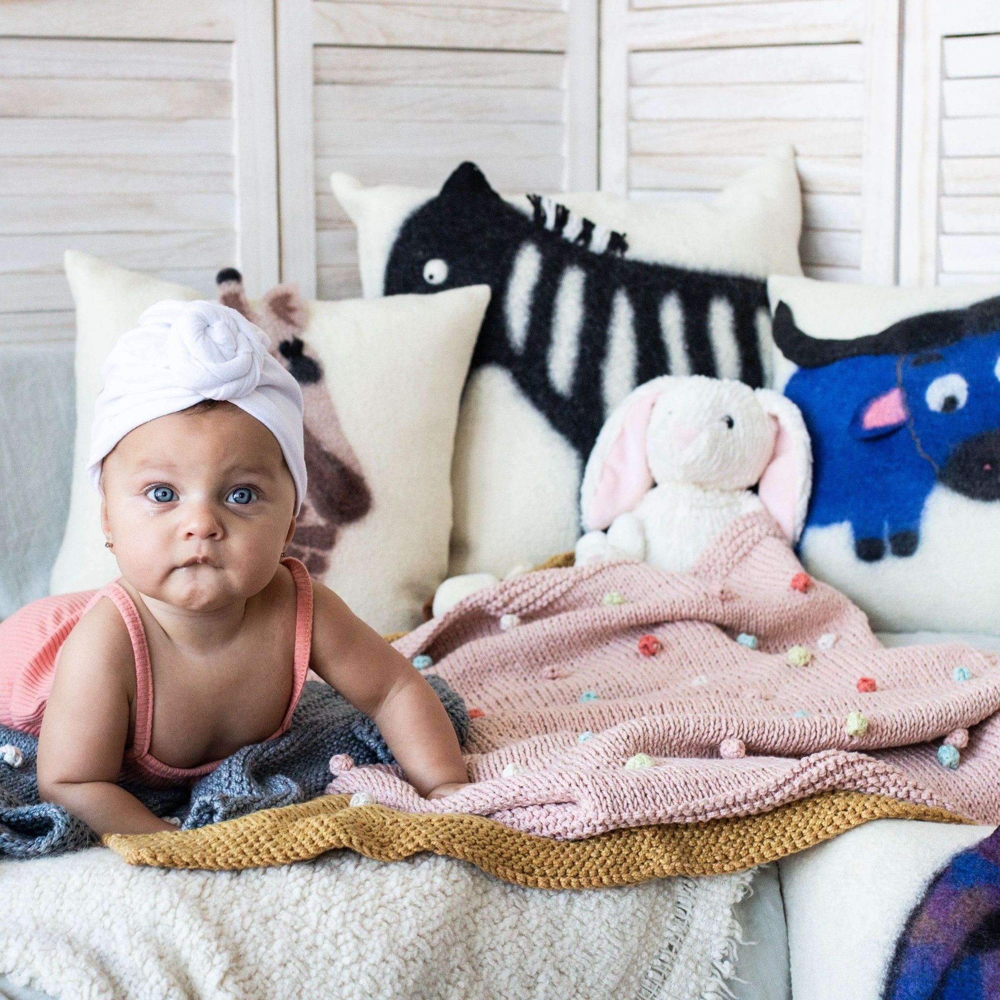 Felted Wool Zebra Throw Pillow - Che Cose Belle