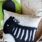 Felted Wool Zebra Throw Pillow - Che Cose Belle