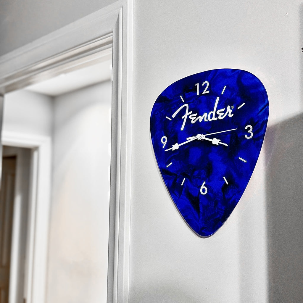 Fender Guitar Pick Wall Clock x Blue - Che Cose Belle