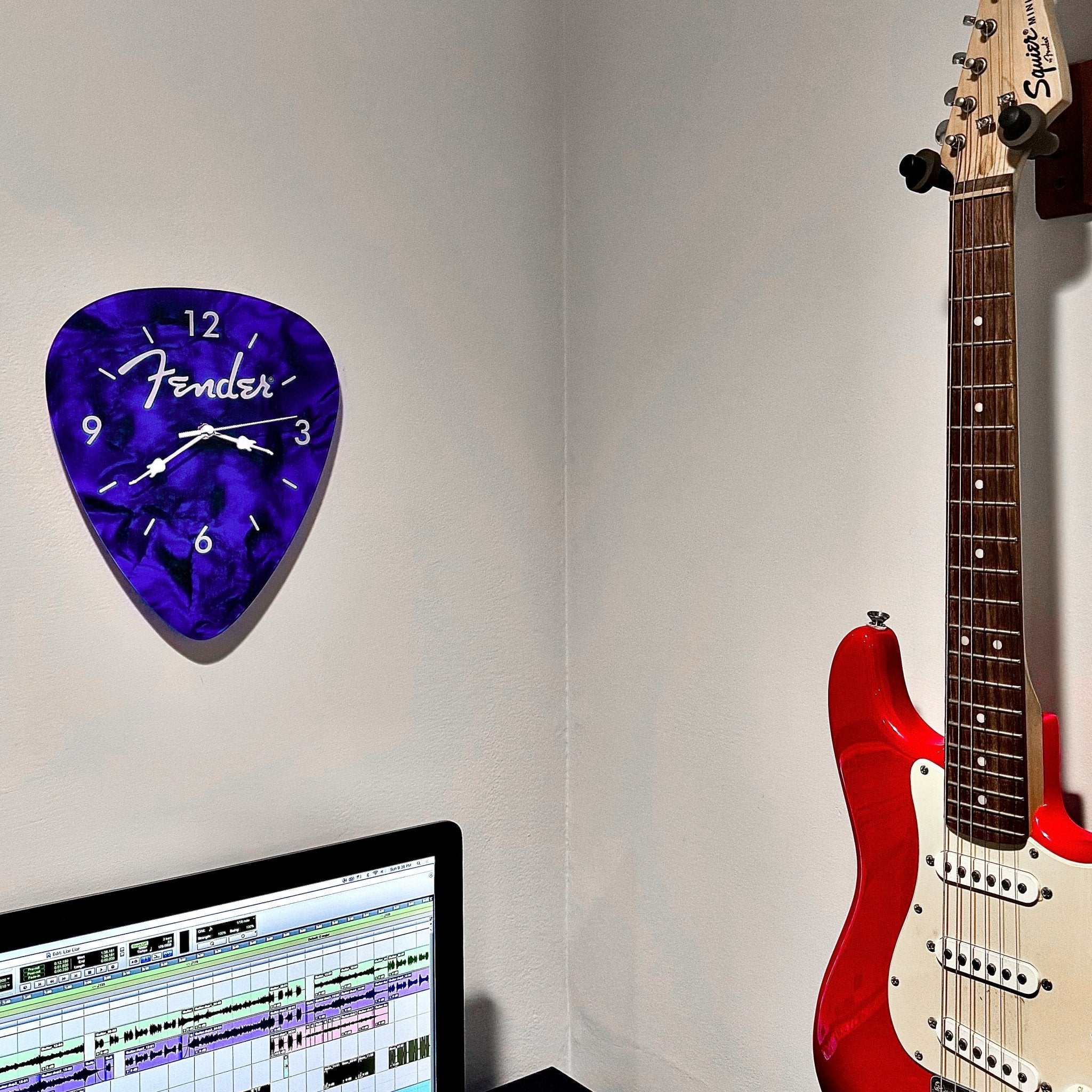 Fender Guitar Pick Wall Clock x Blue - Che Cose Belle
