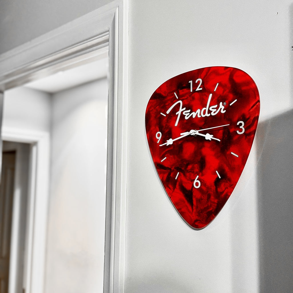 Fender Guitar Pick Wall Clock x Red - Che Cose Belle