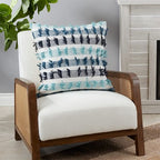 Fennco Styles Boho Striped Fringe Cotton Decorative Throw Pillow 20" W X 20" L – Blue Textured Cushion for Couch, Sofa, Bedroom, Office and Living Room Décor - Che Cose Belle