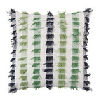 Fennco Styles Boho Striped Fringe Cotton Decorative Throw Pillow 20" W X 20" L – Blue Textured Cushion for Couch, Sofa, Bedroom, Office and Living Room Décor - Che Cose Belle
