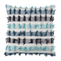 Fennco Styles Boho Striped Fringe Cotton Decorative Throw Pillow 20" W X 20" L – Blue Textured Cushion for Couch, Sofa, Bedroom, Office and Living Room Décor - Che Cose Belle