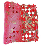 Fennco Styles Christmas Embroidered Holly Cloth Napkins 20" W x 20" L, Set of 4 - Che Cose Belle