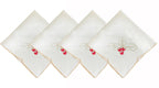 Fennco Styles Christmas Embroidered Holly Cloth Napkins 20" W x 20" L, Set of 4 - Che Cose Belle
