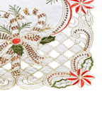 Fennco Styles Christmas Embroidered Holly Cloth Napkins 20" W x 20" L, Set of 4 - Che Cose Belle