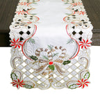 Fennco Styles Christmas Embroidered Holly Cloth Napkins 20" W x 20" L, Set of 4 - Che Cose Belle