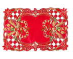 Fennco Styles Christmas Embroidered Holly Cloth Napkins 20" W x 20" L, Set of 4 - Che Cose Belle