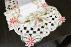 Fennco Styles Christmas Embroidered Holly Cloth Napkins 20" W x 20" L, Set of 4 - Che Cose Belle