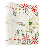 Fennco Styles Christmas Embroidered Holly Cloth Napkins 20" W x 20" L, Set of 4 - Che Cose Belle