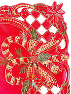 Fennco Styles Christmas Embroidered Holly Cloth Napkins 20" W x 20" L, Set of 4 - Che Cose Belle