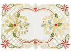 Fennco Styles Christmas Embroidered Holly Cloth Napkins 20" W x 20" L, Set of 4 - Che Cose Belle