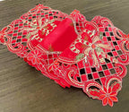 Fennco Styles Christmas Embroidered Holly Cloth Napkins 20" W x 20" L, Set of 4 - Che Cose Belle