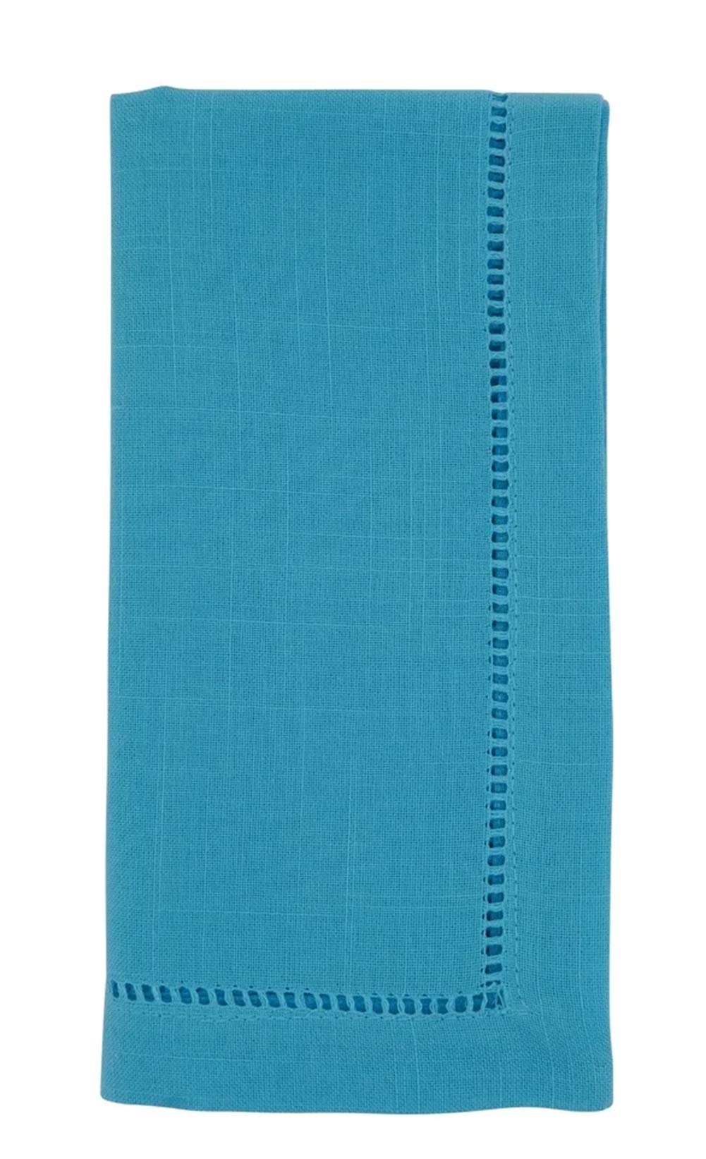 Fennco Styles Classic Hemstitch Design 22 Inch Square Table Dinner Cloth Napkins, Set of 4 – Turquoise Table Cover for Home Décor, Dining Table, Banquets, Holidays and Special Occasions - Che Cose Belle