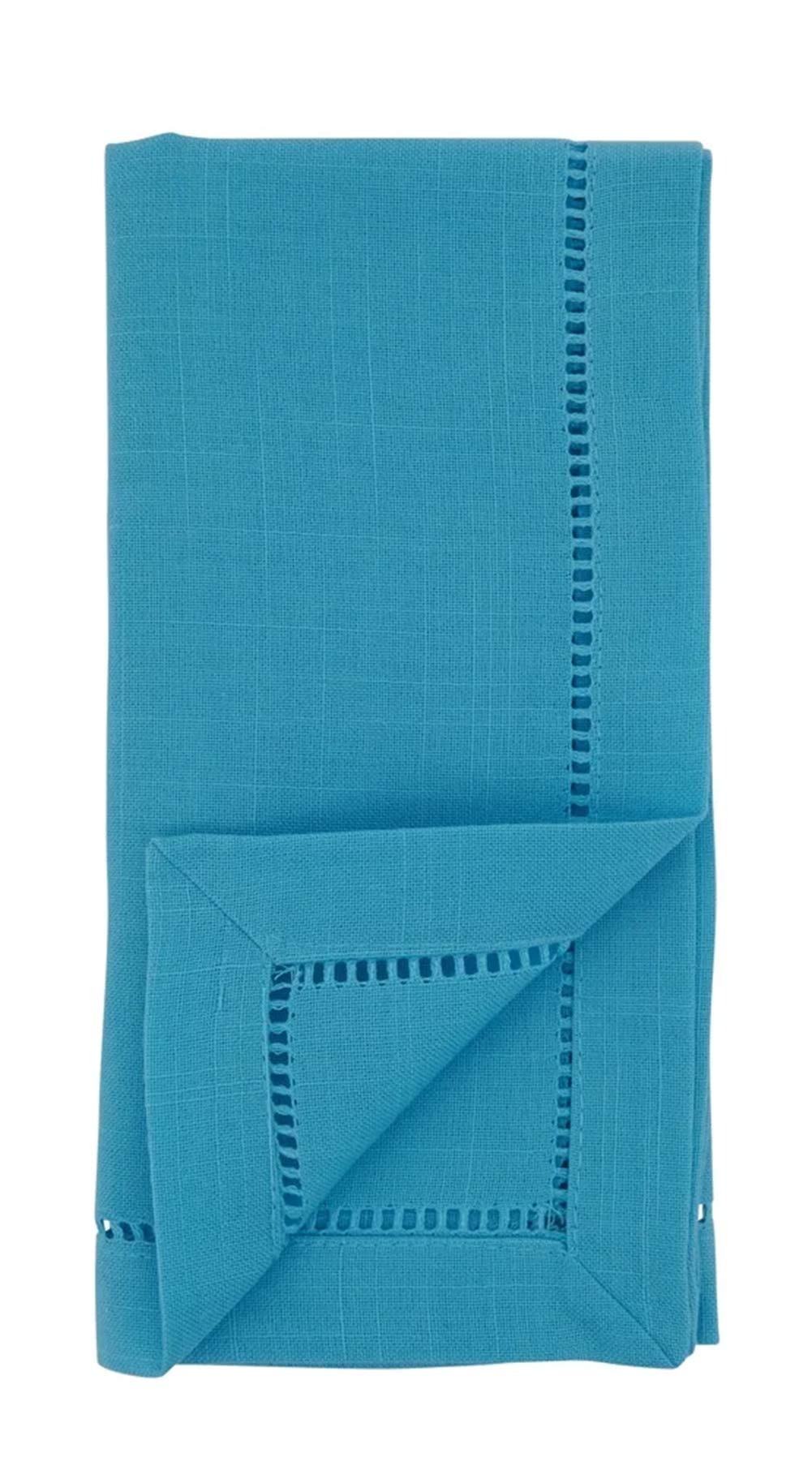 Fennco Styles Classic Hemstitch Design 22 Inch Square Table Dinner Cloth Napkins, Set of 4 – Turquoise Table Cover for Home Décor, Dining Table, Banquets, Holidays and Special Occasions - Che Cose Belle