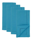 Fennco Styles Classic Hemstitch Design 22 Inch Square Table Dinner Cloth Napkins, Set of 4 – Turquoise Table Cover for Home Décor, Dining Table, Banquets, Holidays and Special Occasions - Che Cose Belle