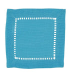 Fennco Styles Classic Hemstitch Design 6 Inch Square Table Cloth Napkin Coasters, Set of 4 – Turquoise Table Cover for Home Décor, Dining Table, Banquets, Holidays and Special Occasions - Che Cose Belle
