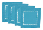 Fennco Styles Classic Hemstitch Design 6 Inch Square Table Cloth Napkin Coasters, Set of 4 – Turquoise Table Cover for Home Décor, Dining Table, Banquets, Holidays and Special Occasions - Che Cose Belle