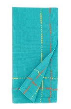 Fennco Styles Dobby Border Woven Cotton Cloth Napkins 18" W x 18" L, Set of 4 - Turquoise Dinner Napkins for Dining Table Décor, Family Gathering, Banquets, and Special Events - Che Cose Belle