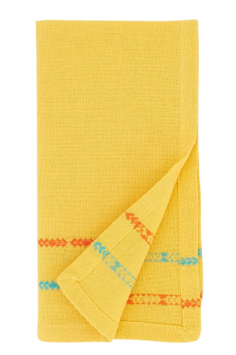 Fennco Styles Dobby Border Woven Cotton Cloth Napkins 18" W x 18" L, Set of 4 - Turquoise Dinner Napkins for Dining Table Décor, Family Gathering, Banquets, and Special Events - Che Cose Belle
