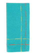 Fennco Styles Dobby Border Woven Cotton Cloth Napkins 18" W x 18" L, Set of 4 - Turquoise Dinner Napkins for Dining Table Décor, Family Gathering, Banquets, and Special Events - Che Cose Belle
