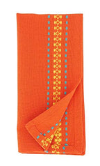 Fennco Styles Dobby Border Woven Cotton Cloth Napkins 18" W x 18" L, Set of 4 - Turquoise Dinner Napkins for Dining Table Décor, Family Gathering, Banquets, and Special Events - Che Cose Belle