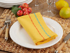 Fennco Styles Dobby Border Woven Cotton Cloth Napkins 18" W x 18" L, Set of 4 - Turquoise Dinner Napkins for Dining Table Décor, Family Gathering, Banquets, and Special Events - Che Cose Belle