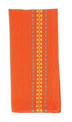 Fennco Styles Dobby Border Woven Cotton Cloth Napkins 18" W x 18" L, Set of 4 - Turquoise Dinner Napkins for Dining Table Décor, Family Gathering, Banquets, and Special Events - Che Cose Belle