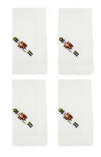 Fennco Styles Embroidered Nutcracker Holiday Cloth Napkins 20" W x 20" L, Set of 4 - White Festive Dinner Napkins for Christmas, Dining Table, Family Gatherings, Banquets & Home Décor - Che Cose Belle