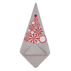 Fennco Styles Embroidered Peppermint Holiday Tablecloth 70" W x 70" L - Silver Festive Table Cover for Christmas, Family Gathering, Banquets and Special Events - Che Cose Belle