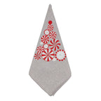 Fennco Styles Embroidered Peppermint Holiday Tablecloth 70" W x 70" L - Silver Festive Table Cover for Christmas, Family Gathering, Banquets and Special Events - Che Cose Belle