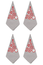Fennco Styles Embroidered Peppermint Holiday Tablecloth 70" W x 70" L - Silver Festive Table Cover for Christmas, Family Gathering, Banquets and Special Events - Che Cose Belle