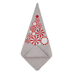 Fennco Styles Embroidered Peppermint Holiday Tablecloth 70" W x 70" L - Silver Festive Table Cover for Christmas, Family Gathering, Banquets and Special Events - Che Cose Belle