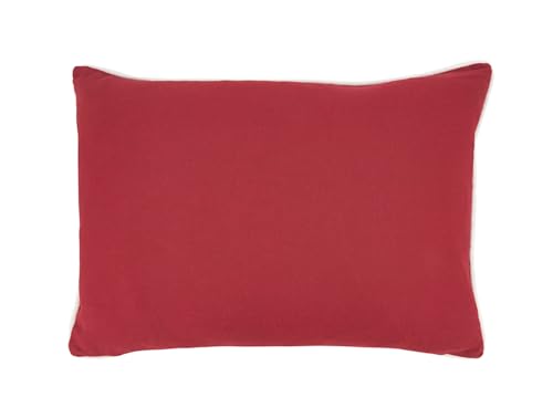 Fennco Styles Embroidered Snowflakes Cotton Throw Pillow Cover 14" W x 20" L - Red Holiday Cushion Case for Christmas, Couch, Bedroom, Living Room and Office Décor - Che Cose Belle